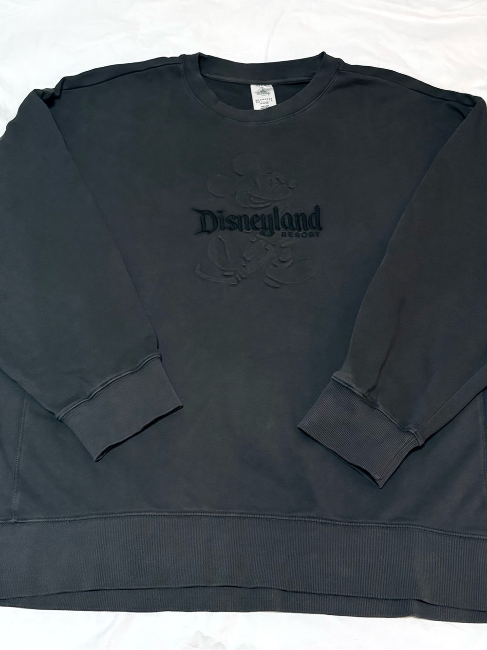 NWT Disney Black Crewneck Sweatshirt with Embossed Mickey